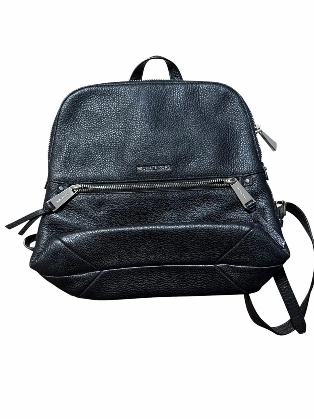 Michael Kors Black Pebbled Leather Backpack